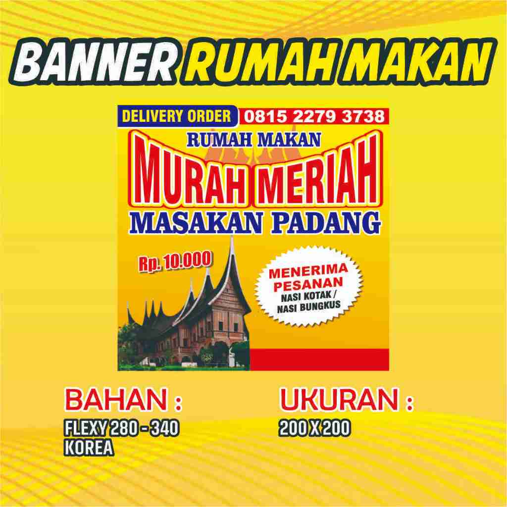 Spanduk Banner Rumah Makan/ Banner Masakan Padang/  Free Desain