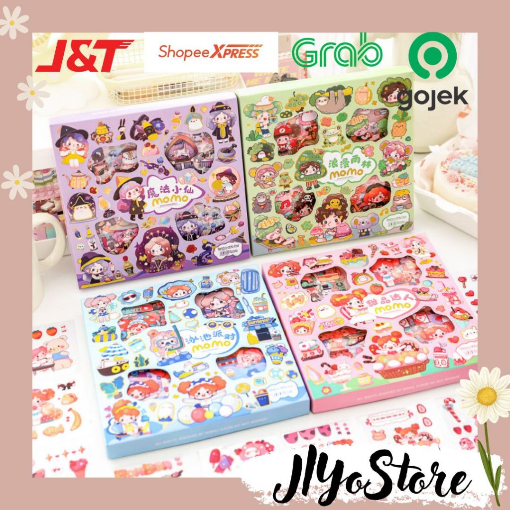 

100pcs Stiker Sticker Box Bujo Journal Jurnal Scrapbook Planner Kado Hadiah Aesthetic Lucu DIY Deco