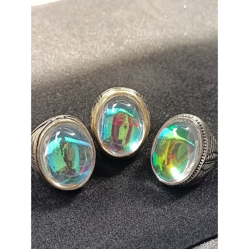 Cincin Batu Akik Kalimaya Pelangi