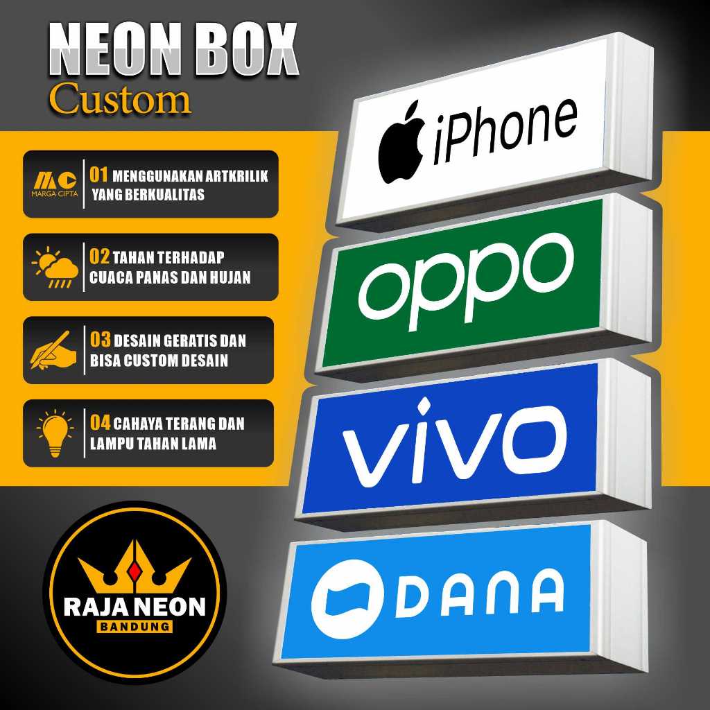 NEON BOX KONTER CELL AKRILIK 2 MUKA
