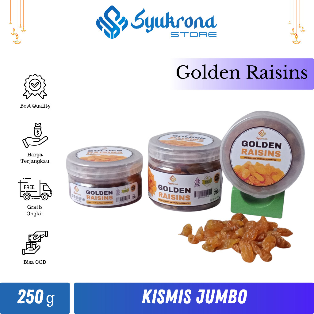 

Golden Raisin Syukrona 250gr #kismis asam manis jumbo