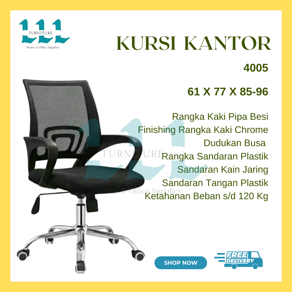Kursi 4005 | Kursi Jaring Roda Putar - Kursi Jaring - Kursi Kerja - Kursi Kantor - Kursi Putar