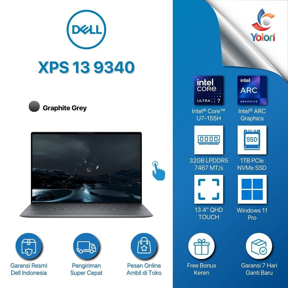Dell XPS 13-9340 U7-155H 32GB 1TB SSD UMA WIN 11 PRO Touch 2YR