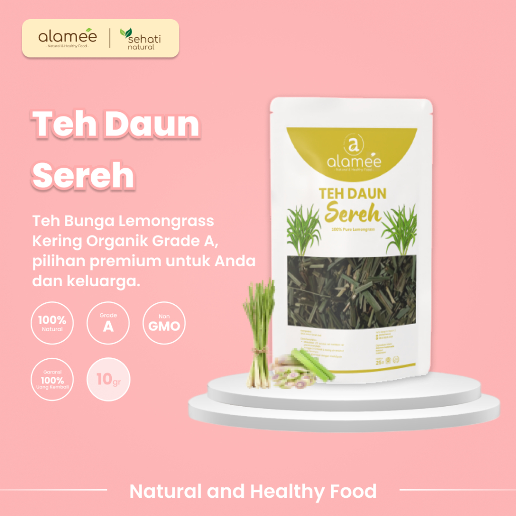 

ALAMEE Lemongrass Leaf Tea Teh Daun Sereh Organik Herbal OrganicKering Dried 10gr