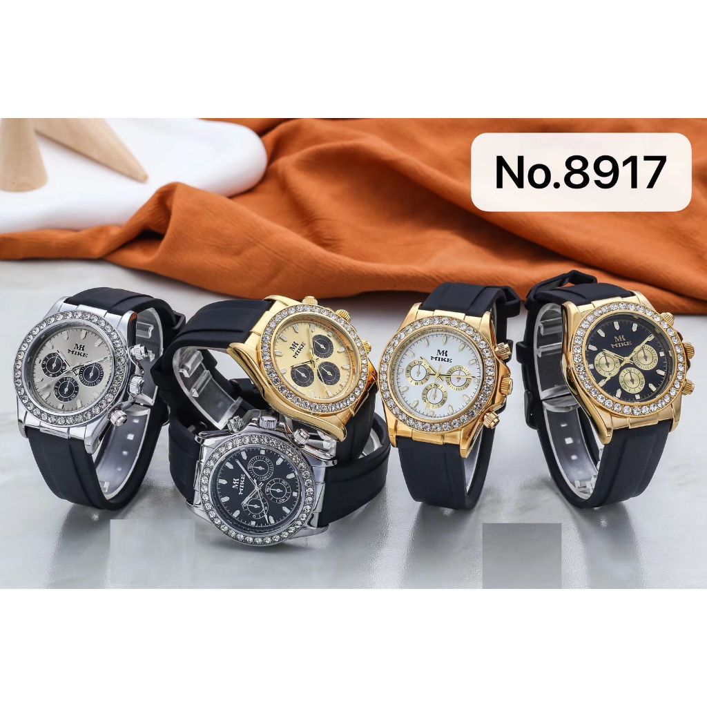 MK MIKE JAM TANGAN PRIA KARET FREEBOX + BATERAI CADANGAN/8917