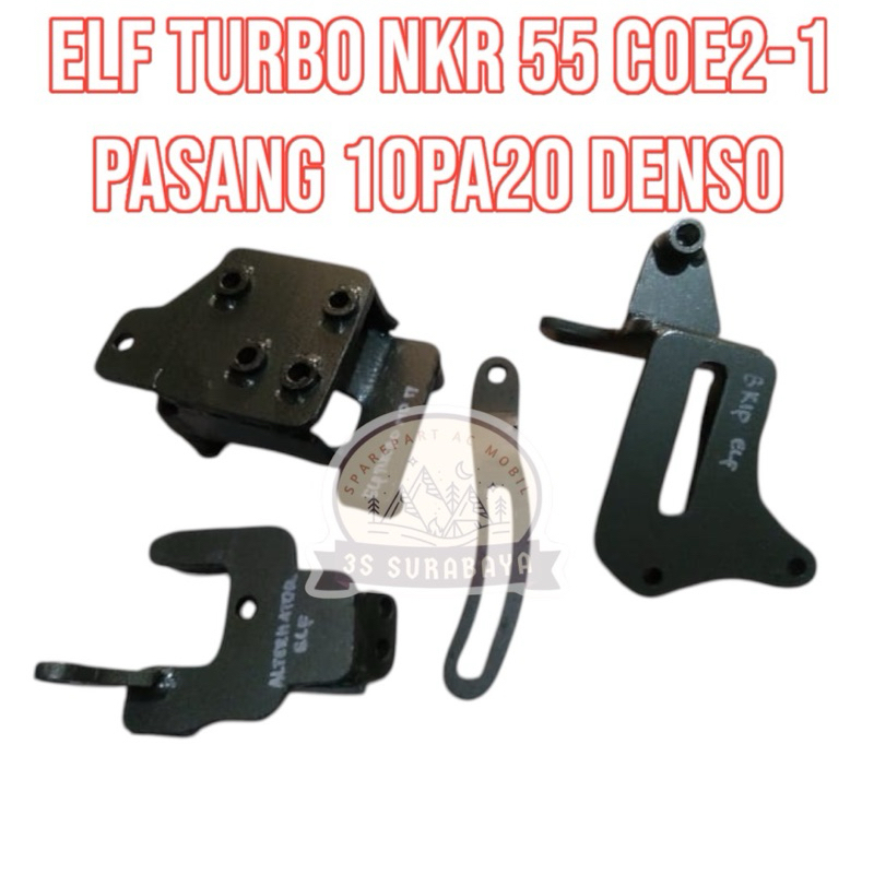 Breket Elf Turbo Nkr 55 COE2-1 Isuzu Pasang As 20 10pa20 Denso Dudukan Breket Bracket NKR55  Kompres