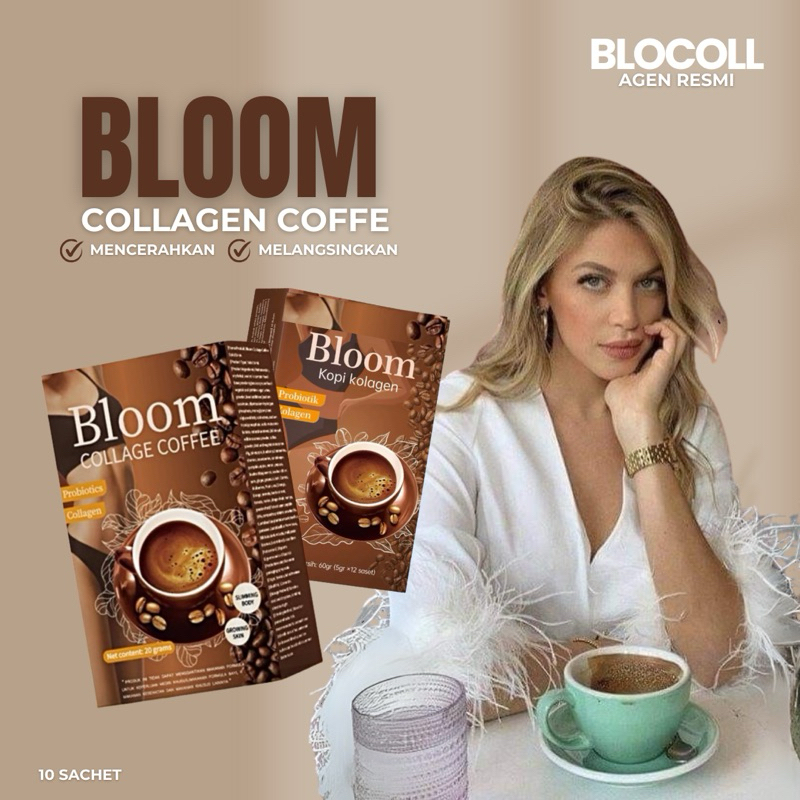 1 BOX  BLOOM KOPI KOLAGEN | KOPI HITAM PELANGSING BADAN | KOPI DIET | KOPI BLOOM KOLAGEN ( BISA COD 