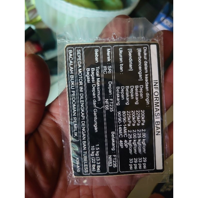 stiker perhatian Honda Vario 125 K59