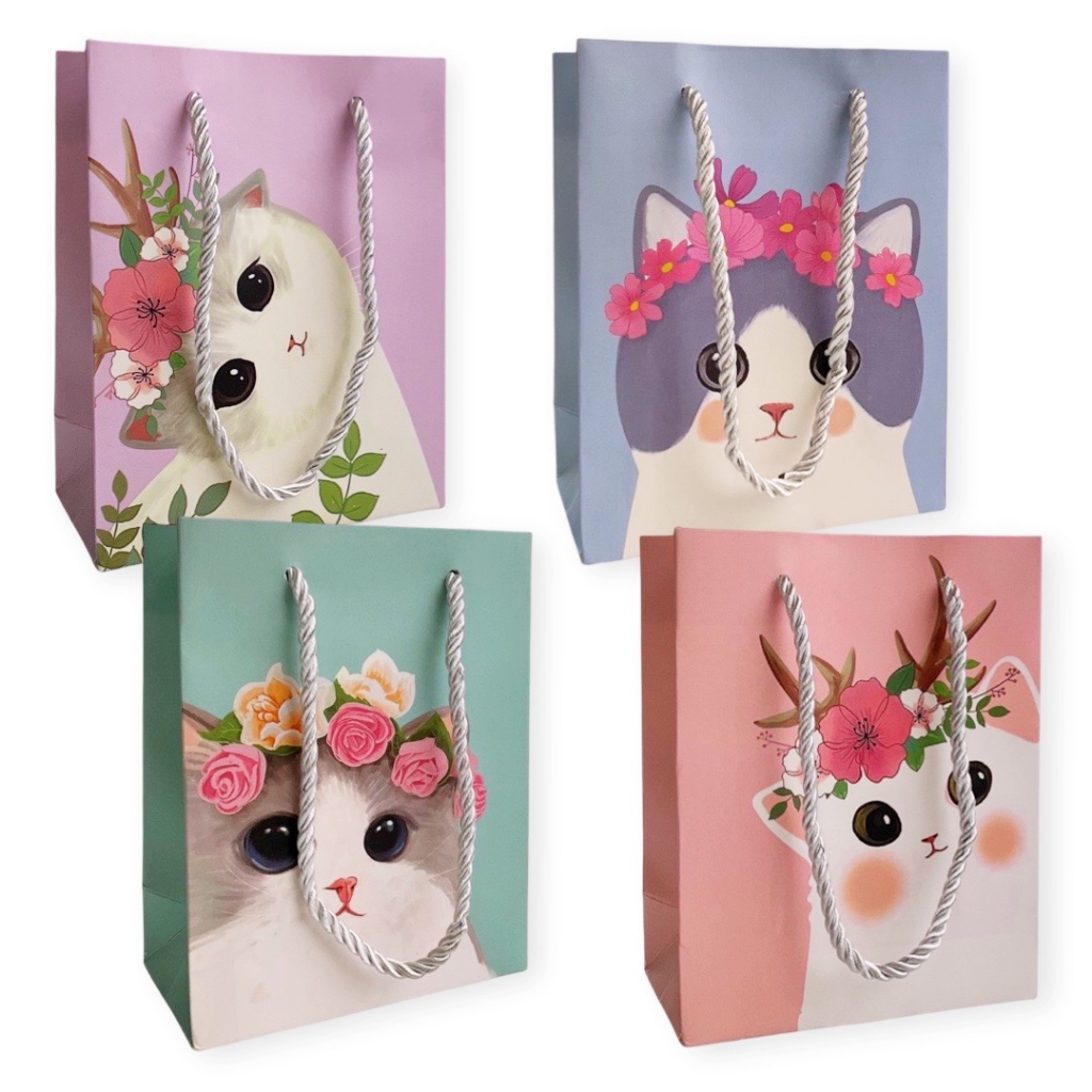 

Kantong Kertas / Paper Bag Kucing Bunga 12x6x15cm 70190300