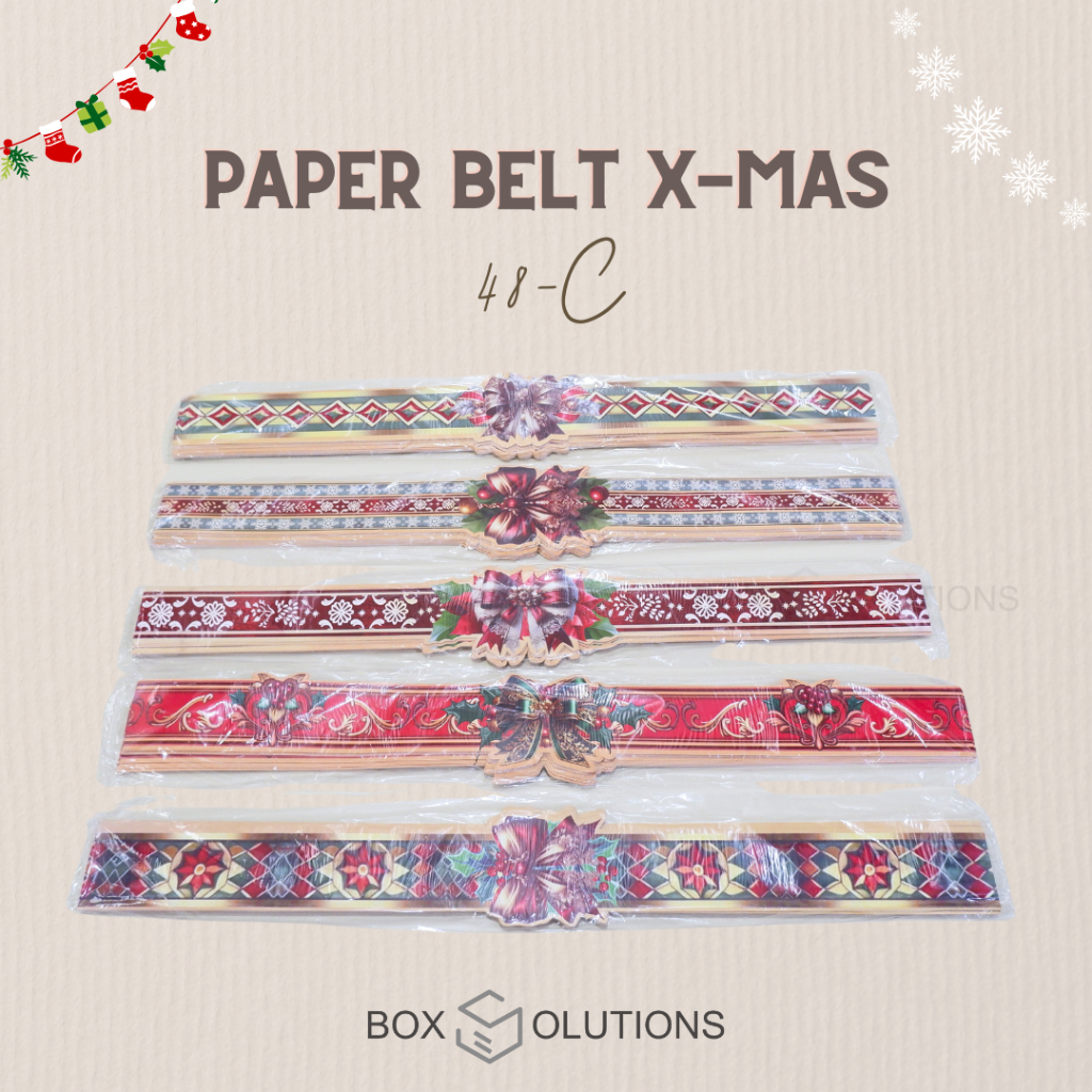 

[isi 50] paper belt natal tema christmas / paper belt x-mas 48-C (motif random) - 7x48 cm