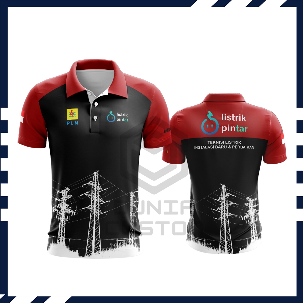Baju PLN Pria / Kaos Polo Listrik Pintar / Kaos Jersey PLN Lengan Panjang