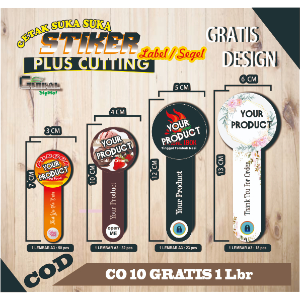 

STIKER KEMASAN / STICKER / LABEL / CUT / CUSTOM / CROMO / VINIL / TRANSPARAN (PRINT & CUT) SUKA SUKA