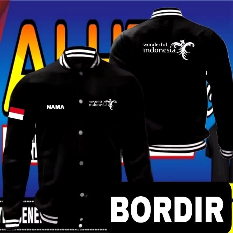 Jaket bordir wonderful Indonesia jaket wonderful Indonesia jaket varsity wonderful Indonesia jaket b