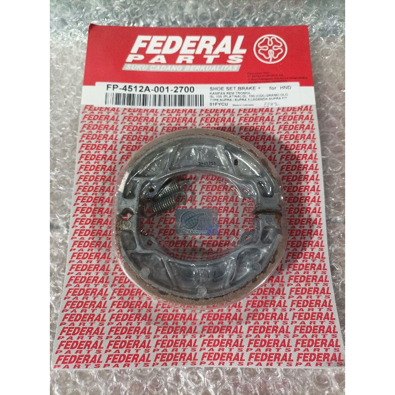 KAMPAS REM TROMOL BELAKANG FEDERAL PART SUPRA/SUPRA FIT/GRAND FP-4512A-001-2700