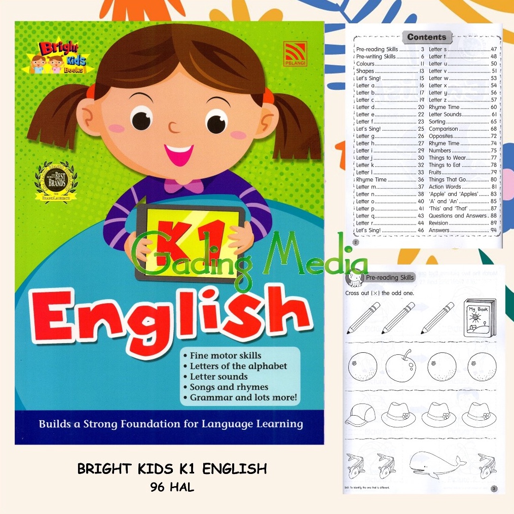 

KODE E57S BRIGHT KIDS BOOKS KINDERGARTEN 12 ENGLISHMATHSPHONICSIQHUAWEN