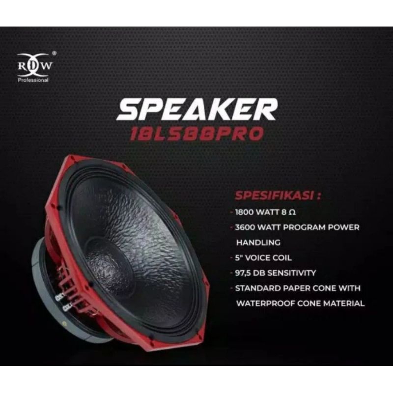 speaker 18 inchi RDW 18LS88PRO original vc 5inchi