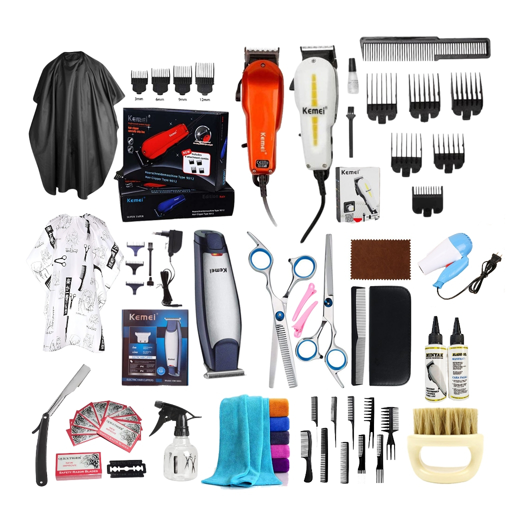 Mesin Cukur Rambut Paket Lengkap Full Set Ori Alat Cukur Rambut Listrik & Cas Usaha Cukur 1 Set