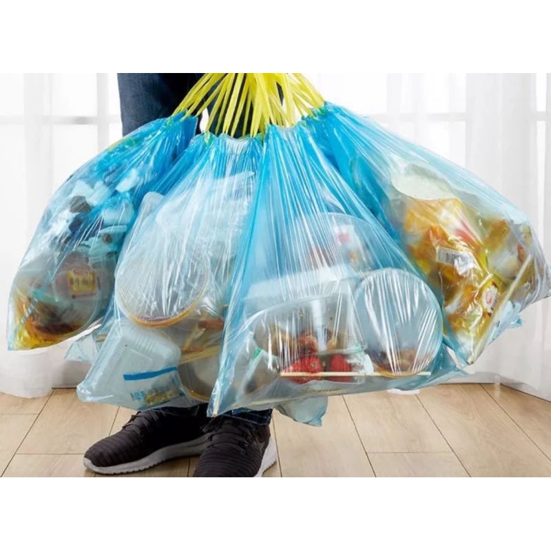 HargaGrosir 15lembar Isi Tali Kantong Sampah Plastik Sampah Sekali Pakai Kantong Sampah Pakai Tali