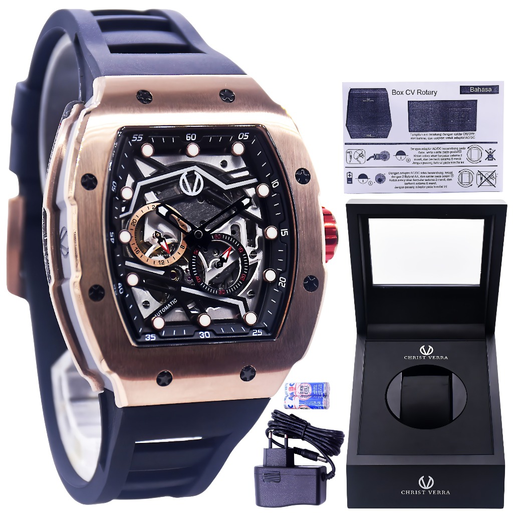 Christ Verra CV 113889G-35 BLK Automatic Jam Tangan Pria Original Garansi Resmi
