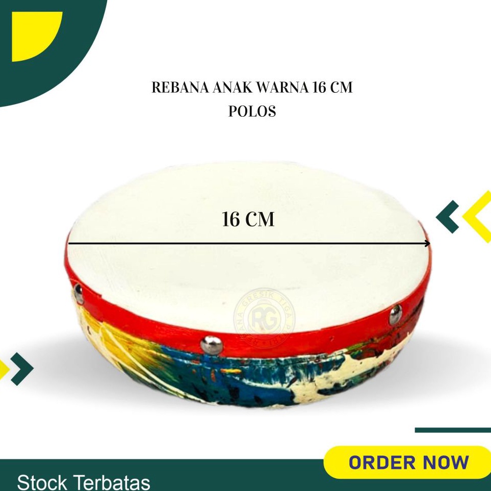 Paket Terbatas rebana mainan anak ukuran 16 cm rebana kecil gendang rebana alat musik rebana gendang