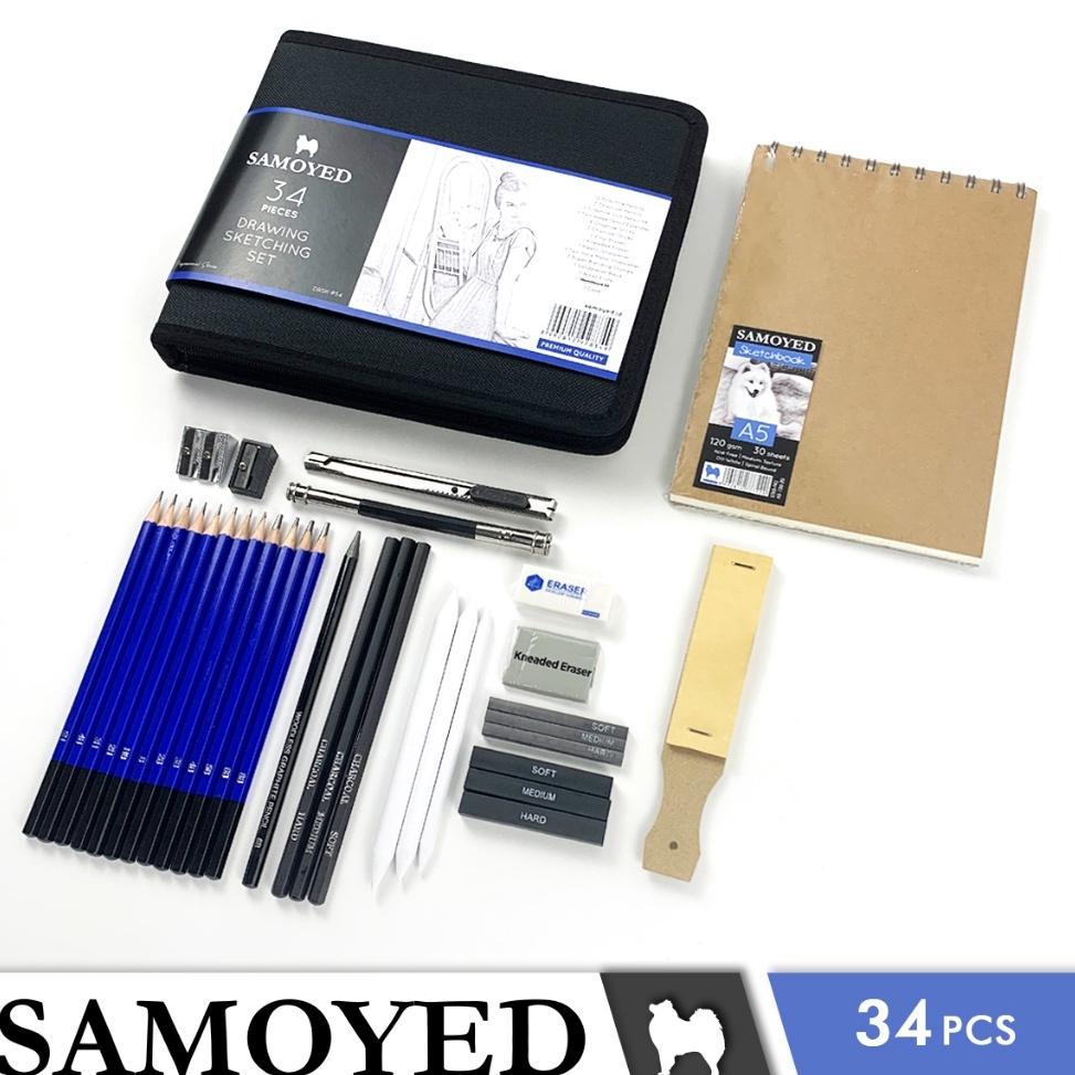

Pusat Termurah Peralatan Pensil Gambar Sketsa Professional Drawing Sketching Set Samoyed DRSKP34