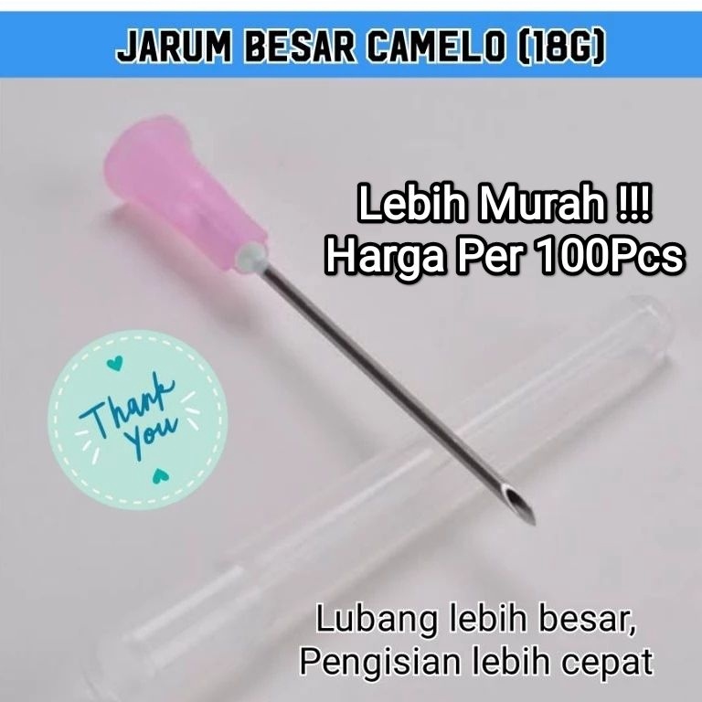 Sekarang Laris Grosir Jarum suntik camelo 1 pcs 18 G 18G steril sterile  jarum suntik besar 18G 18 G