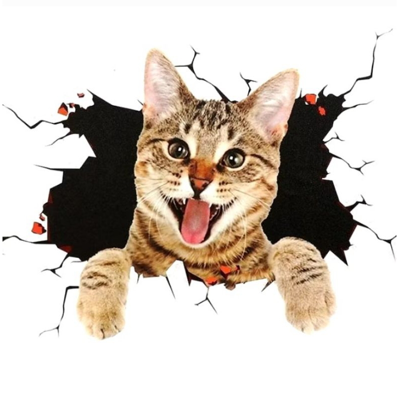

stiker kucing lucu bahan vinil, lentur anti air dan panas, sesuai gambar