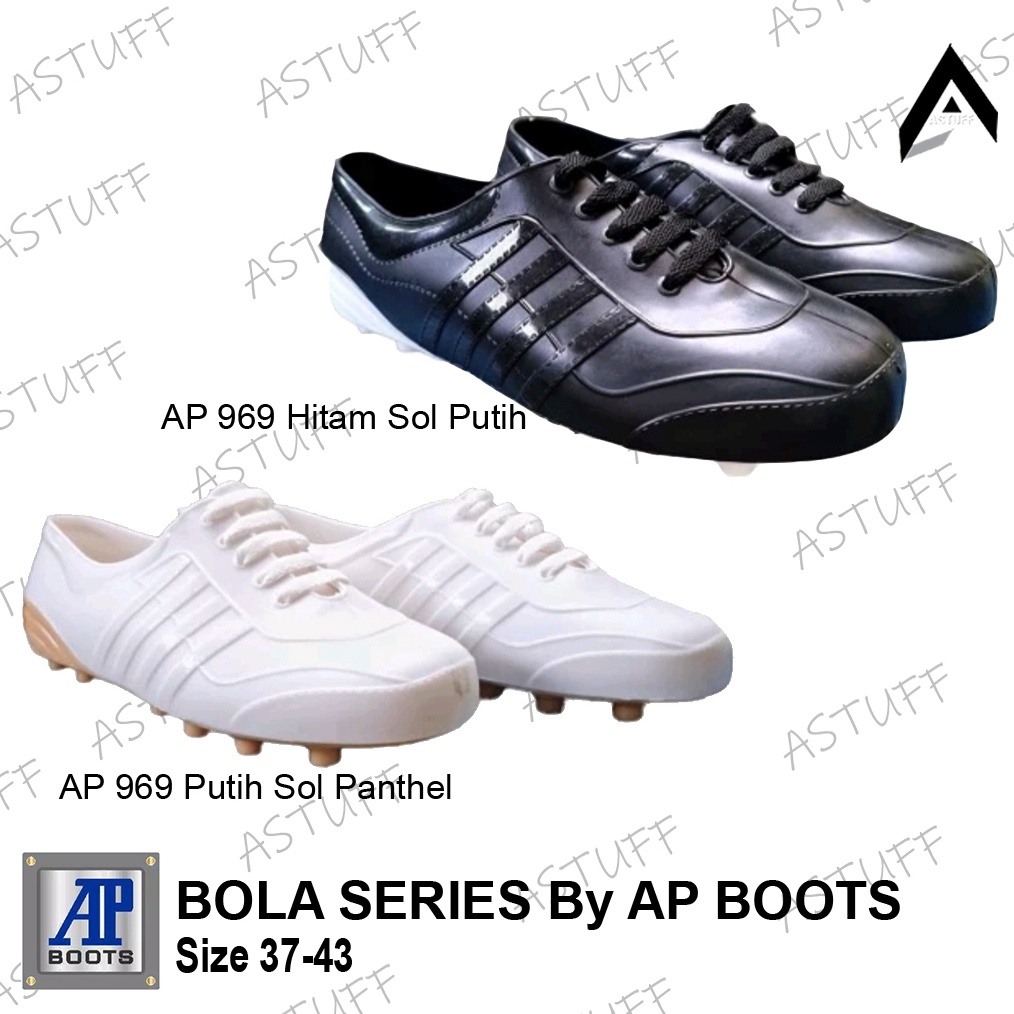 KODE T57N NEW  Sepatu 969 Hitam  Sepatu Karet AP Boots Multi Fungsi AP PUL BOLA 969 PUTIH dan HITAM 