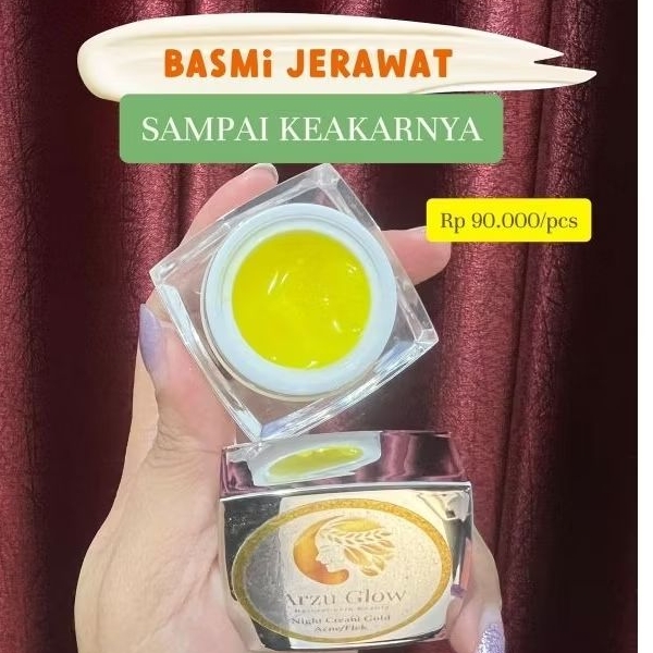 Cream Malam Gold Gel Jerawat, Flek Berat, Pemutih (Pengelupasan Halus), Cream Scar/Bopeng | 7 Hari B