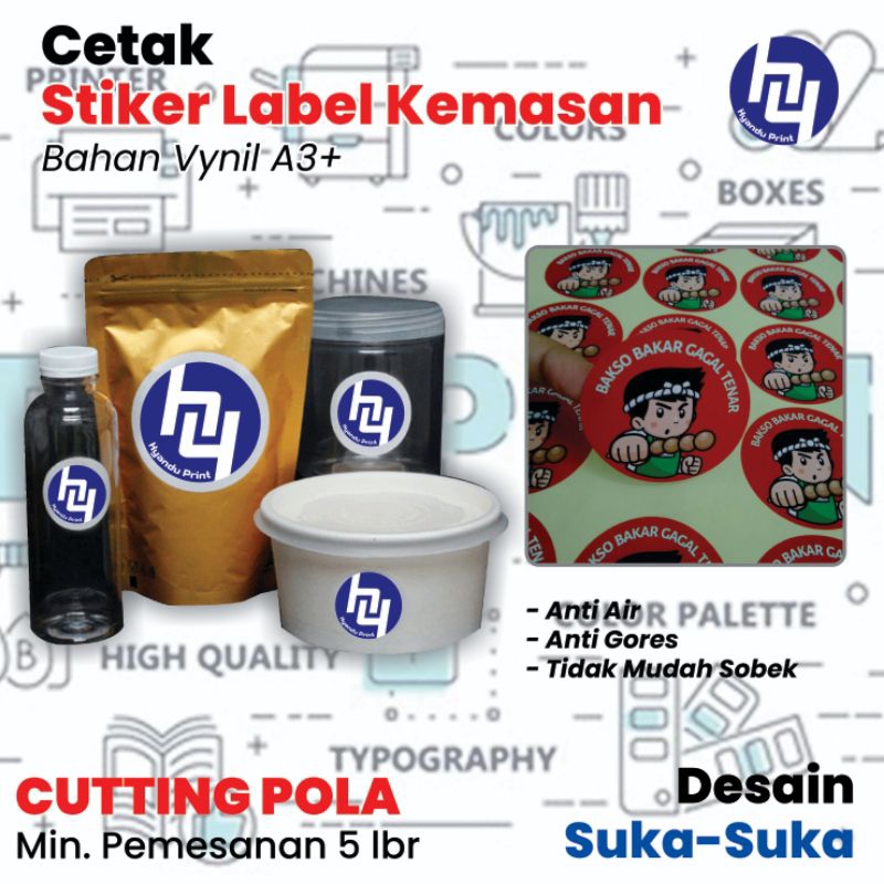

Stiker Vynil A3+ untuk label bahan lentur