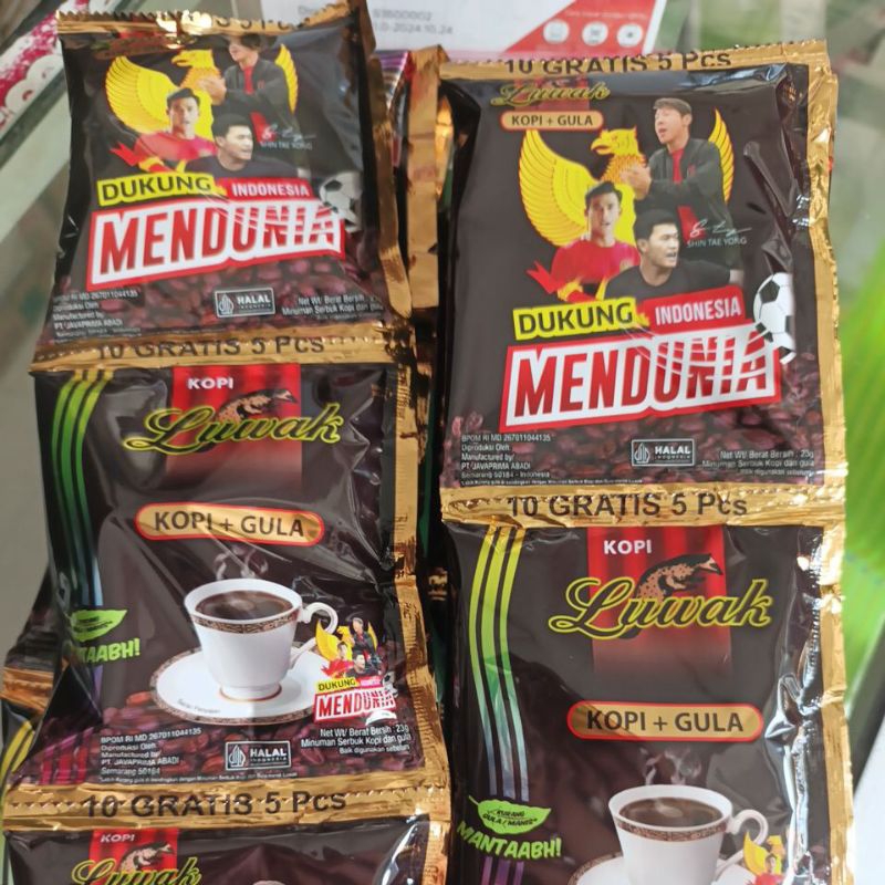 

Luwak hitam kopi + gula 23g renceng / 15 sachet