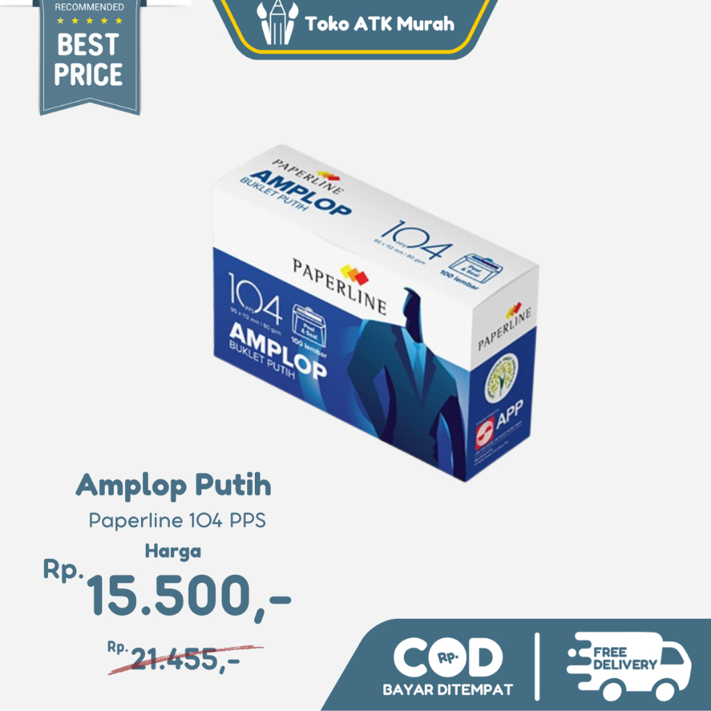 

Amplop Putih 104 PPS Paperline Uk. 95 x 152 mm