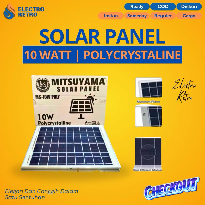 Solar Panel 10 WP Polycrystalline Tenaga Surya Solar Panel 10 Watt – Panel Surya Efisien