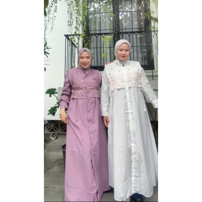 milly dress gamis vest gamis korean style gamis lebaran 2025
