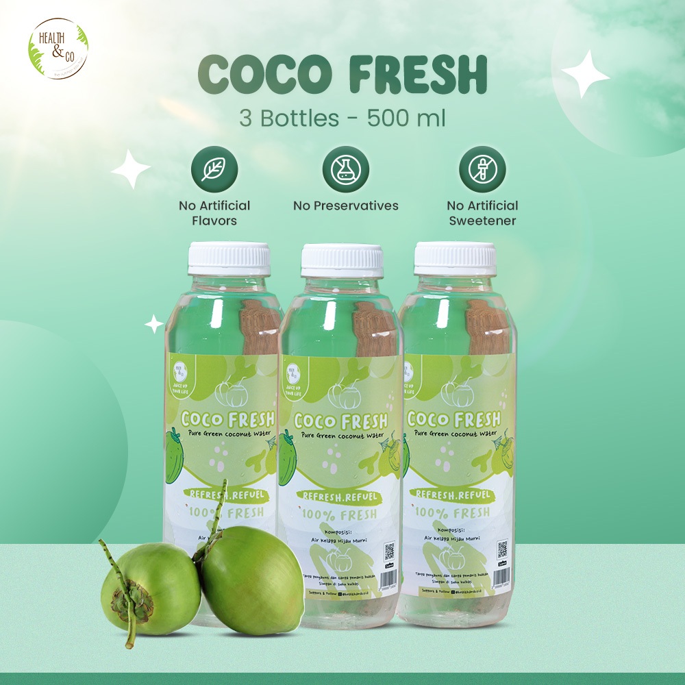 

Health & Co - Coco Fresh Drink - Minuman Sehat Detox - 3 Bottles @500ML