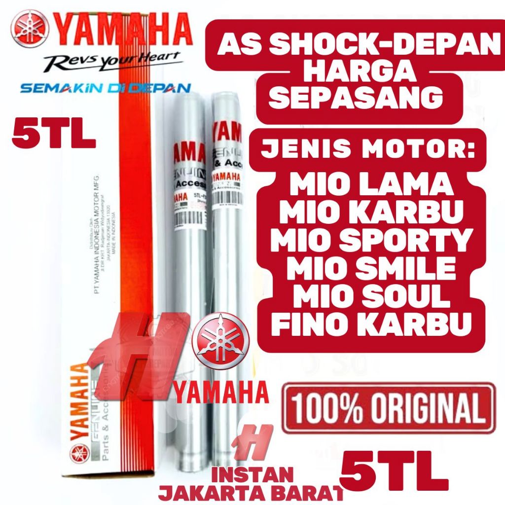 ORIGINAL GRANSI AS SHOCK DEPAN KODE 5TL KANAN KIRI  MIO LAMA, MIO KARBU, KUALITAS ASLI  YAMAHA ASLI.