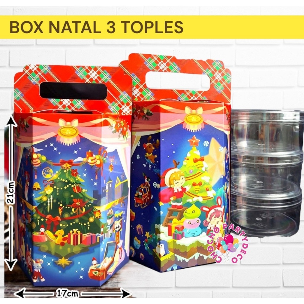 

Box NATAL 3 TOPLES / Kotak Kue Natal Merry Christmas
