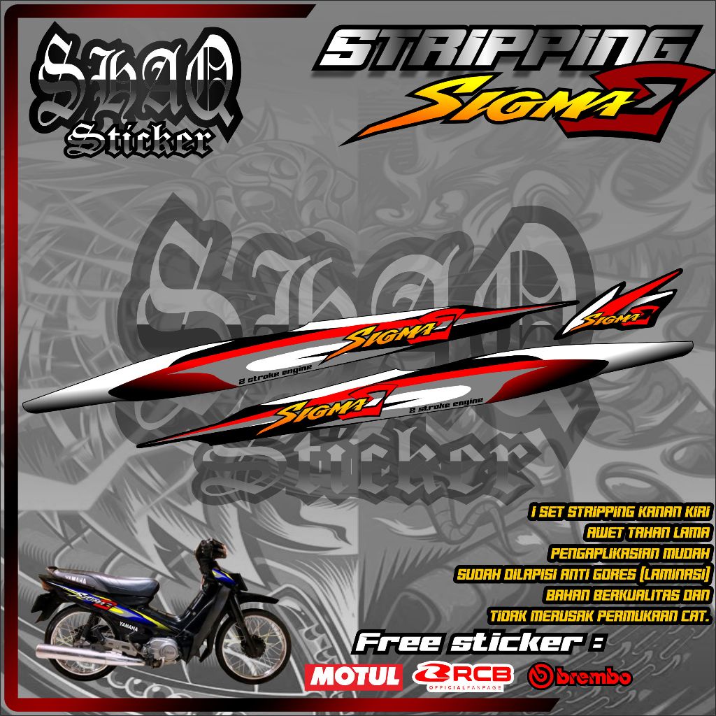 STIKER STRIPING YAMAHA SIGMA, STRIPING VARIASI YAMAHA SIGMA E / STICKER VARIASI LIST MOTOR YAMAHA SI