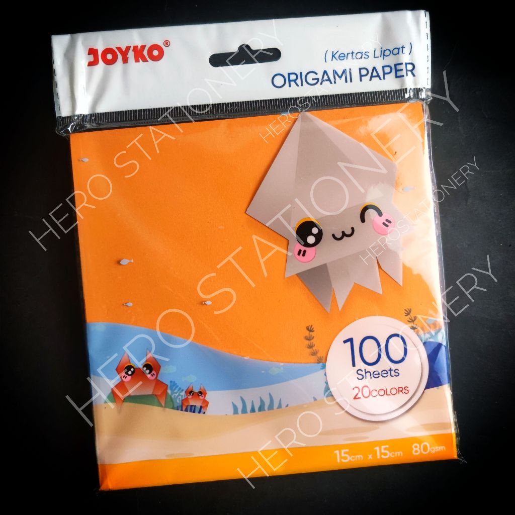 

Kertas lipat origami joyko 20 warna 15 x 15 isi 100 lembar 301-100