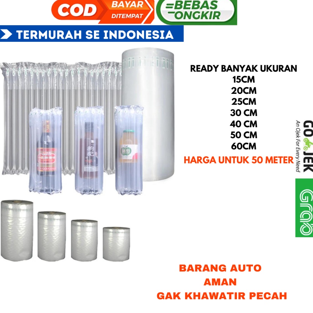 

KODE G86K Air Cushion Poly Air bubble wrap Ukuran 6 cm x 5 meter