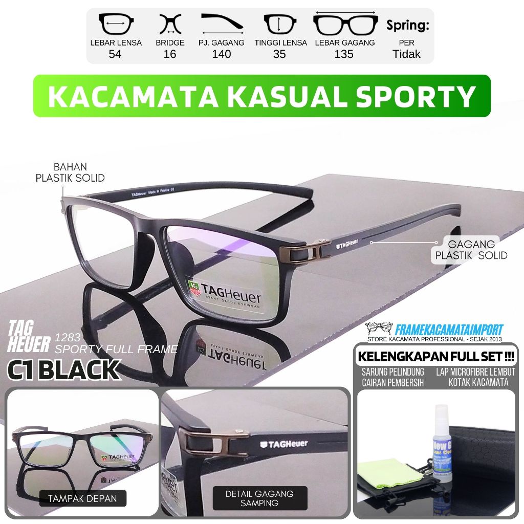 Kacamata Frame Lensa Plus Sporty Kaca Mata Baca