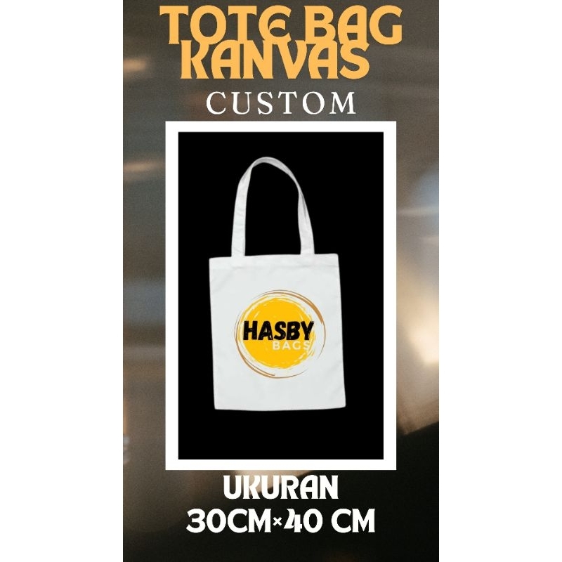 TOTE BAG KANVAS CUSTOM UKURAN 30X40 CM