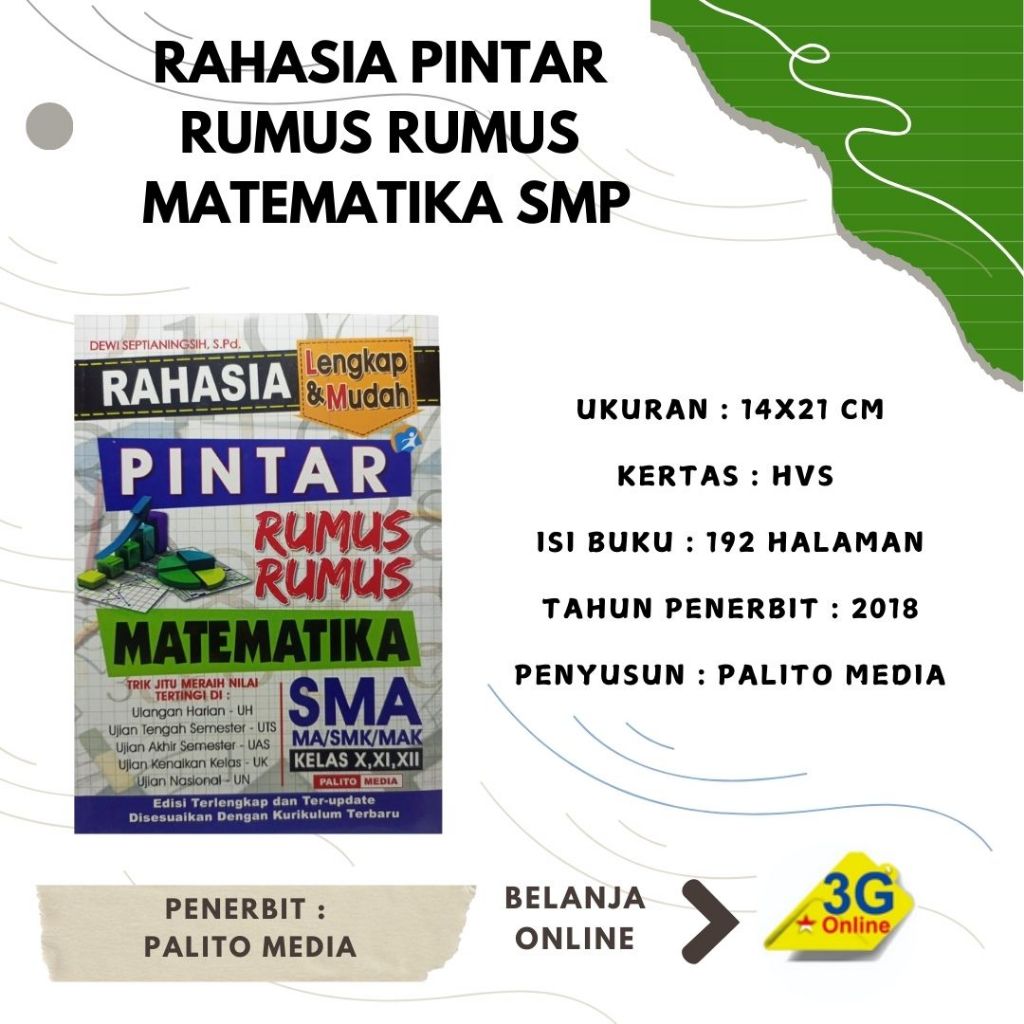 Rahasia Pintar Rumus Rumus Matematika Untuk SMA/MA/SMK/MAK - Palito Media