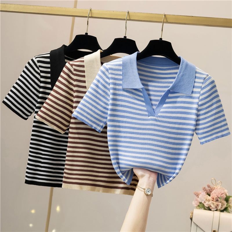 BAJU ATASAN RAJUT WANITA LENGAN PENDEK/BAJU RAJUT SALUR/BLOUSE RAJUT LENGAN PENDEK PREMIUM