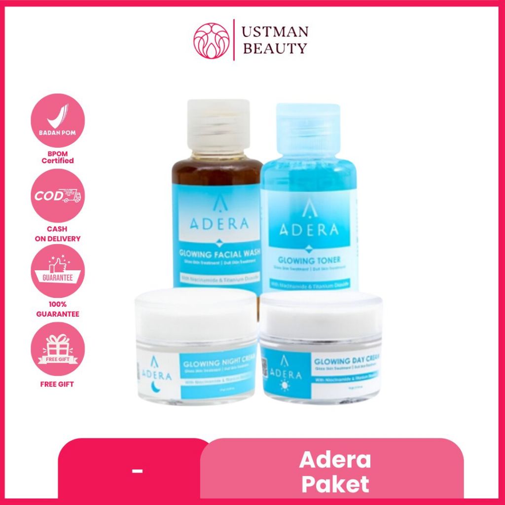 Adera Skincare - Paket Pencerah Wajah Atasi Kusam Flek Noda Hitam Original BPOM