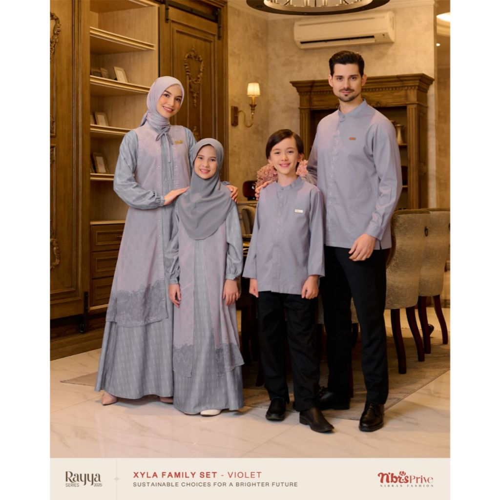SARIMBIT TERBARU 2025 COUPLE FAMILY LEBARAN RAYYA SERIES XYLA VIOLET BY NBRS PRIVE - BAJU BUSANA MUS