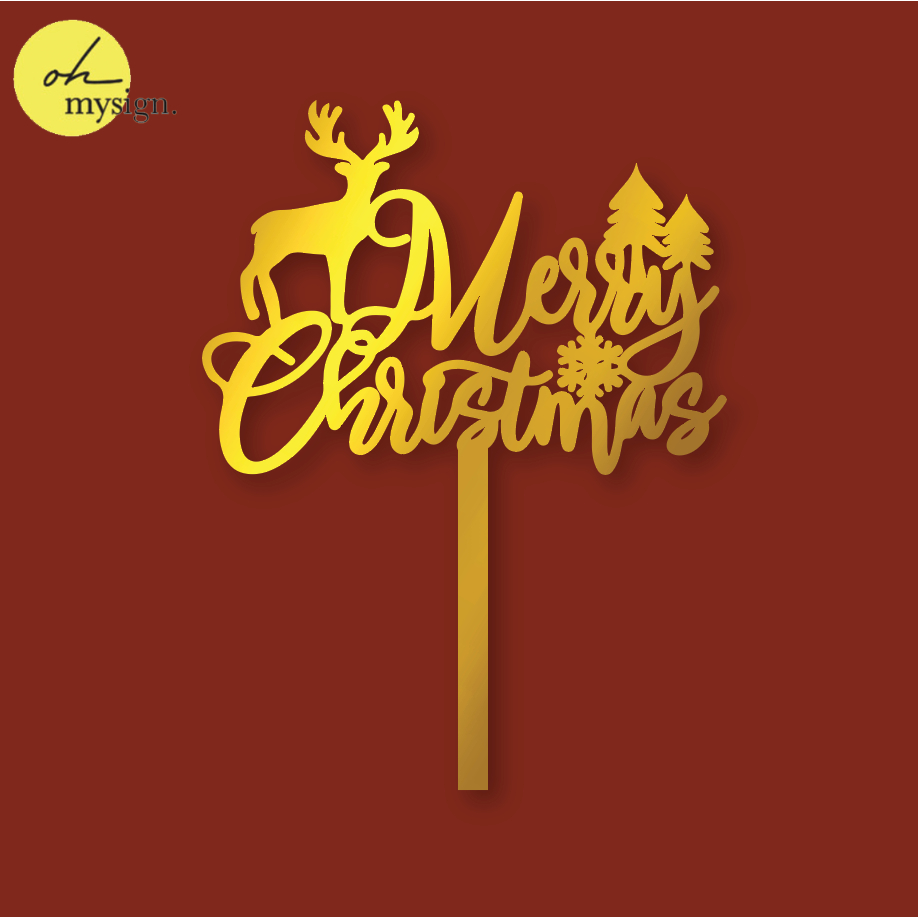 

Topper Kue Christmas Natal Cake Topper Hiasan Kue Merry Christmas Akrilik