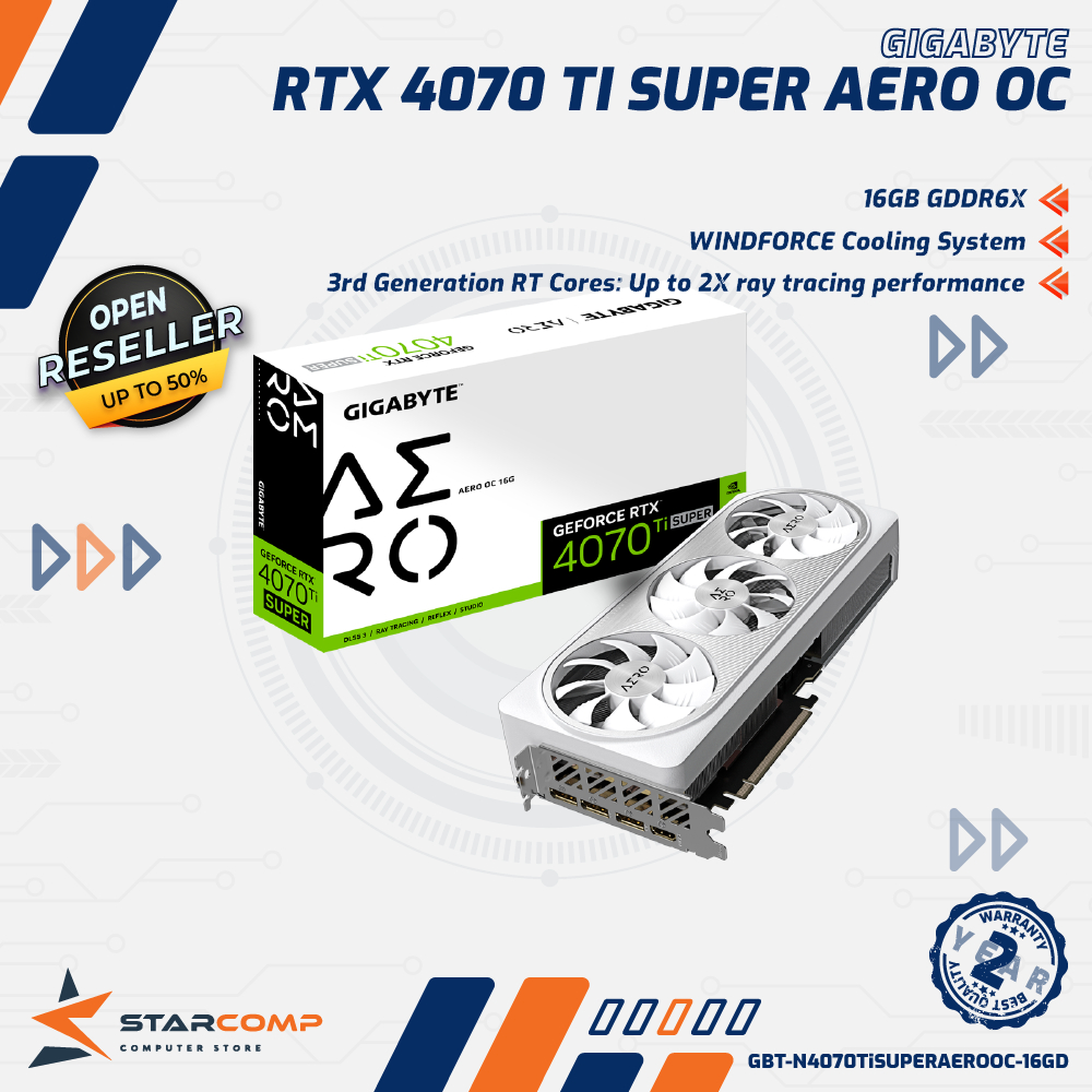 GIGABYTE GeForce RTX 4070 Ti SUPER 16GB AERO OC VGA RTX4070 TI SUPER