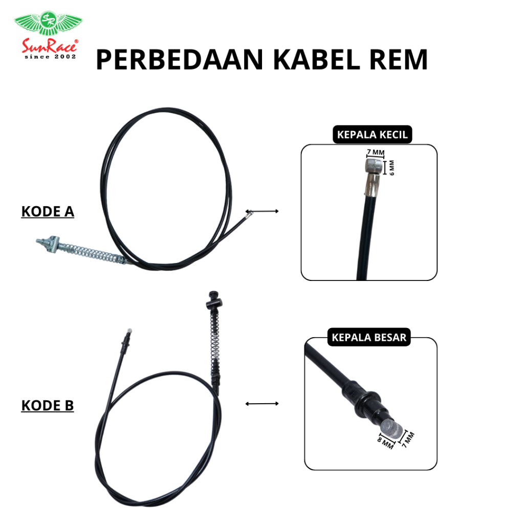 KABEL REM DEPAN / TALI REM DEPAN SEPEDA LISTRIK SUNRACE & RICHEY