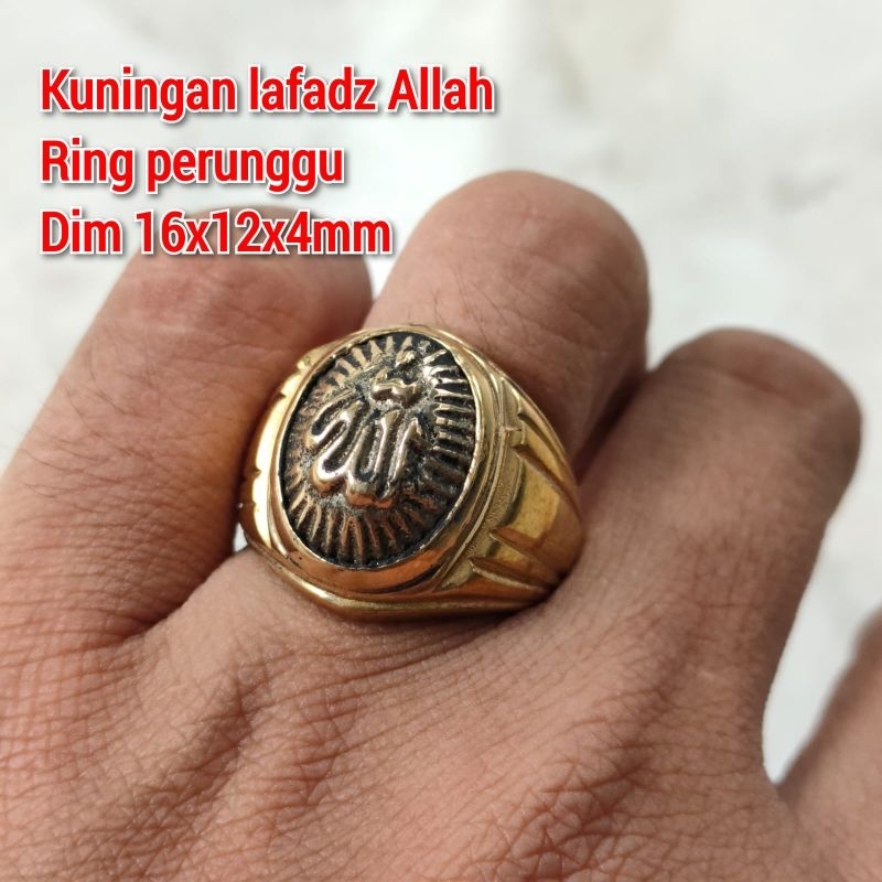 CINCIN PRIA KUNINGAN LAFADZ ALLAH RING PERUNGGU